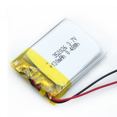 batterie électrique de montre de GV de la CE de batterie de polymère de 130mAh 352026 Lipo
