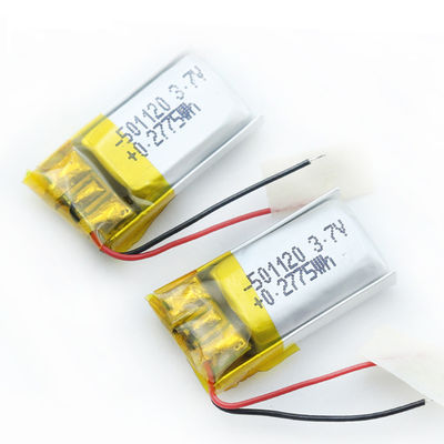la batterie ultra mince de 501120 80mah Lipo a adapté la capacité aux besoins du client élevée