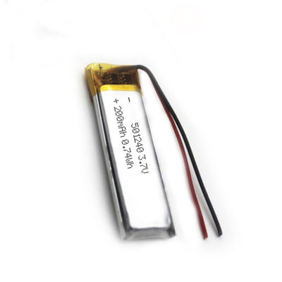 501240 batterie rechargeable 051240 de Mini Flat Lithium Polymer Battery 3.7v 200mAh