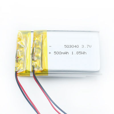 batterie plate 500mah 550mah 503040 de polymère du lithium 12.5g