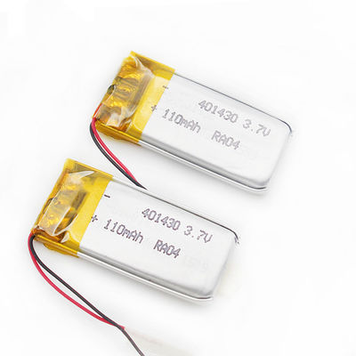 Batterie ROHS d'ISO9001 401430 3.7V 110mAh Lipo