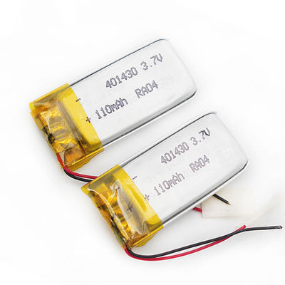 Batterie ROHS d'ISO9001 401430 3.7V 110mAh Lipo