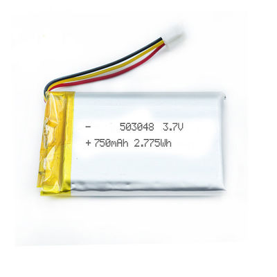 Carte PCB de connecteur de fil de ROHS 503048 750 MAh Lipo Polymer Battery With